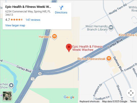 Static map of Epic Health & Fitness — Weeki Wachee (6254 Commercial Way, Spring Hill, FL 34613)